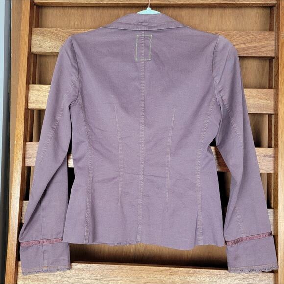 Burning Torch Anthropologie Mauve Blazer Jacket Sz S / P - Picture 7 of 7